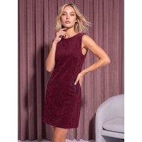 Roman Womens Dusk A-Line Corduroy Front Pocket Dress - Red