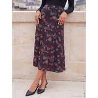 Roman Womens Floral Print Midi Skirt - Red