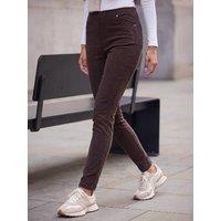 Roman Womens Straight Leg Corduroy Trousers - Brown