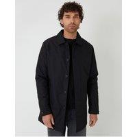 Threadbare Showerproof Collared Longline Mac With Padding In Black