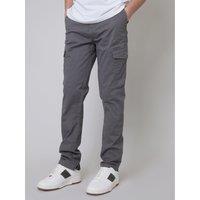Threadbare Mens Cargo Pocket Straight Leg Drill Trousers - Grey