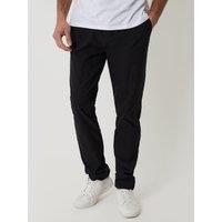 Threadbare Mens Slim Fit Adjustable Waist Technical Trousers - Black