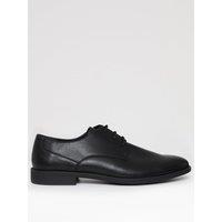 Threadbare Mens Faux Leather Lace-Up Derby Shoes - Black