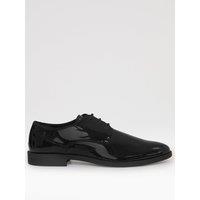 Threadbare Mens Faux Leather Lace-Up Derby Shoes - Black