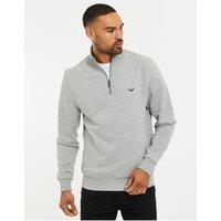 Threadbare Cotton Rich Quarter Zip Sweatshirt In Grey Marl