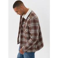 Threadbare Mens Shacket L/Slv Strasbourg - Borduex (Brown Check)
