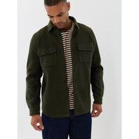 Threadbare Mens Ranch Button-Through Long Sleeve Shacket - Forest