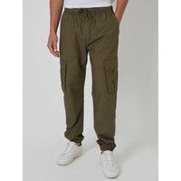 Threadbare Mens Regular Fit Drawcord Waist Cargo Trousers - Green