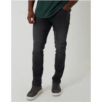 Threadbare Mens Mid-Rise Grey Wash Slim Fit Jeans - Grey