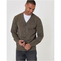 Threadbare Mens V-Neck Button Up Jersey Stitch Cardigan - Brown
