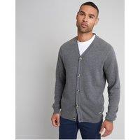 Threadbare Mens Cotton Rich V-Neck Cardigan - Grey