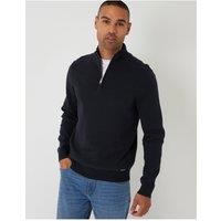 Threadbare Cotton Rich Quarter Zip Jumper In Black