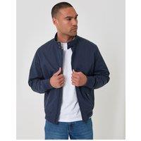 Threadbare Showerproof Microfibre Harrington Jacket In Navy