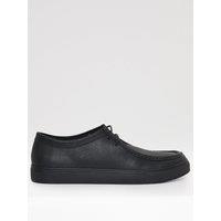 Threadbare Mens Lace Up Moc Toe Trainers - Black