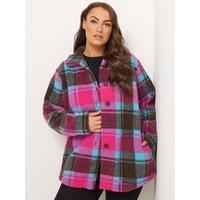 Yours Curve Teddy Borg Button Through Fleece Jacket
