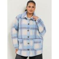 Yours Curve Teddy Borg Button Through Fleece Jacket