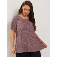 Yours Womens Curve Soft Touch Ribbed T-Shirt - Pink