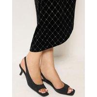 Yours Womens Asymmetric Sparkle Kitten Heeled Sandal - Black