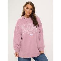 Yours Womens Curve Applique City Hoodie - Pink