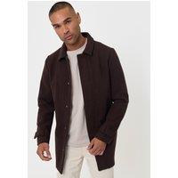 Threadbare Mens Alon Faux Wool Zip-Through Jacket - Chocolate