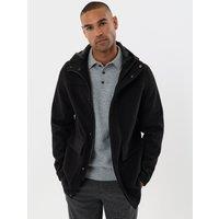Threadbare Mens Arnes Faux Wool Hooded Jacket - Black