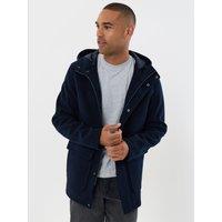 Threadbare Mens Arnes Faux Wool Hooded Jacket - Navy