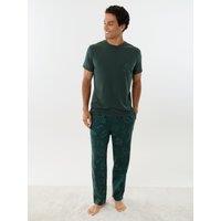 Threadbare Mens Xmas Lw Foodie Pj Set - Evergreen / Evergreen Aop (S/Slv Top + Bottom)