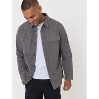 Threadbare Mens Shacket L/Slv Clergy - Slate (Regular Fit)
