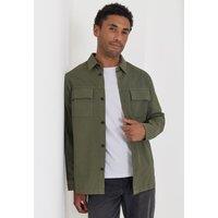 Threadbare Mens Shacket L/Slv Clergy - Olive (Regular Fit)