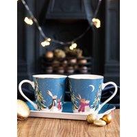 Sara Miller Woodland Tales, Mug & Tray Set - French Blue