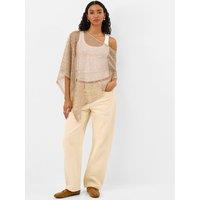 Accessorize Womens Sequin Sheer Poncho - Cream