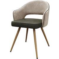 Bentley Designs Hanson Dual Cover Pair Of Dining Chairs - Beige / Olive