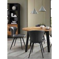 Bentley Designs Garcia Pair Of Dining Chairs - Dark Grey Vintage Faux Leather