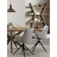 Bentley Designs Rowan Swivel Dining Chair - Light Grey Faux Leather