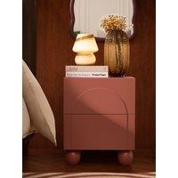 Dusk Rachel Arch Front 2 Drawer Bedside Table - Terracotta