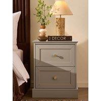 Dusk Ruby 2 Drawer Bedside Table - Taupe