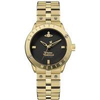 Vivienne Westwood The Trellick Ladies Quartz Watch With Black Dial Gold Stainless Steel Case And Bracelet