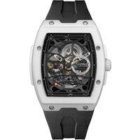 Ingersoll Mens Automatic Skeleton Dial Tonneau Watch - Black