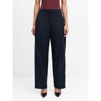 French Connection Womens High Waisted Pleated Wide Leg Trousers - Grey