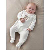 Mamas & Papas Baby Unisex My First Christmas 2026 Velour Sleepsuit - White