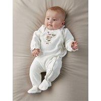 Mamas & Papas Baby Girls My First Christmas 2026 Bunny Sleepsuit - White