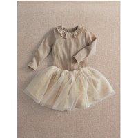 Mamas & Papas Baby Girls Sequin Tutu Frill Collar Bodysuit Set - Gold