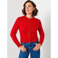 Joe Browns Womens Coco Bow Detail Button Front Cardigan - Red