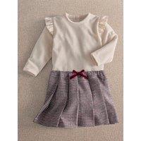 Mamas & Papas Baby Girls Velour Bodysuit & Houndstooth Skirt