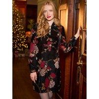 Joe Browns Womens Divine Devore Floral Tunic Dress - Black