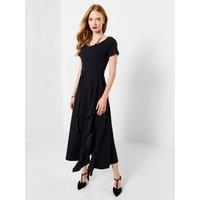 Joe Browns Womens Perfect Party Ruffle Tie Waist Midi Dress - Black