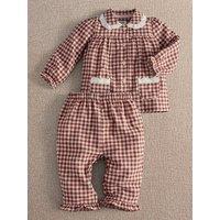 Mamas & Papas Baby Girls Collared Gingham Pyjama Set - Red
