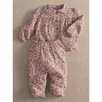 Mamas & Papas Girls Floral Cotton Button-Through Pyjamas - Pink