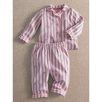 Mamas & Papas Baby Girls Floral Stripe Jersey Pyjama Set - Pink