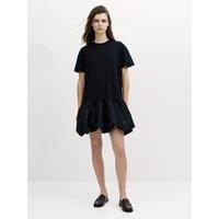French Connection Womens Sivine Bubble Hem Cotton Mini Dress - Black